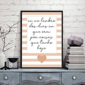 Quadro Frase Dias Em Que Orei 24X18 Com Vidro Madeira Preta