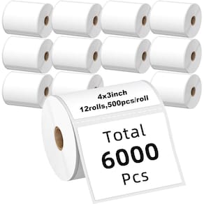 Etiqueta térmica KingTac 4x3 (101 mm x 76 mm) 6000 etiquetas/12 rolos