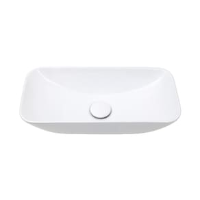 Cuba de Apoio para Banheiro Retangular Louça Cerâmica Serafinite Pingoo.casa - Branco