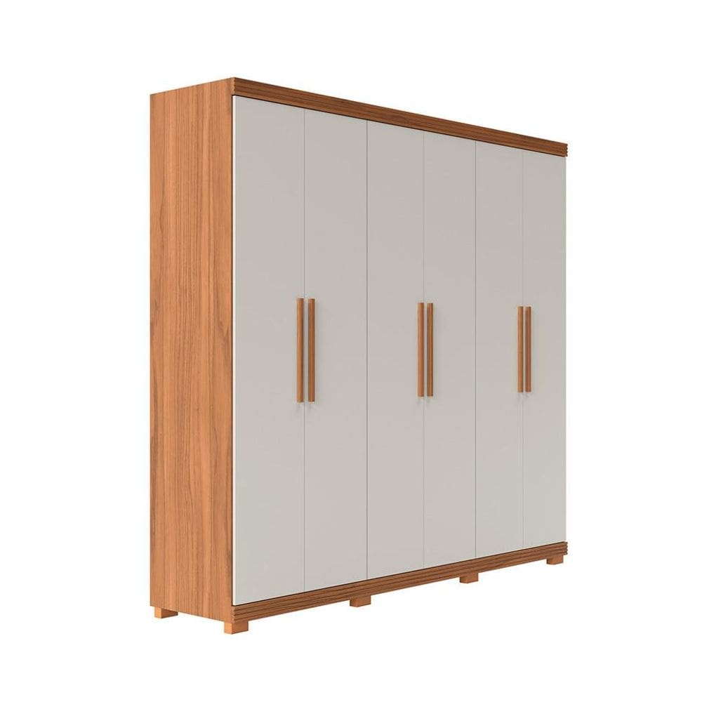 Guarda-Roupa Casal Memphis 6 PT 3 GV Off White e Canela