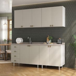 Cozinha Compacta Maranello 100% MDF 9 PT 4 GV Bege