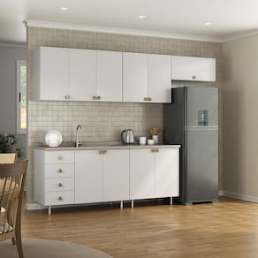 Cozinha Completa Maranello 100% MDF 10 PT 4 GV Branco