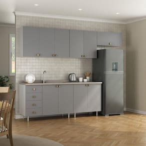 Cozinha Completa Maranello 100% MDF 10 PT 4 GV Cinza
