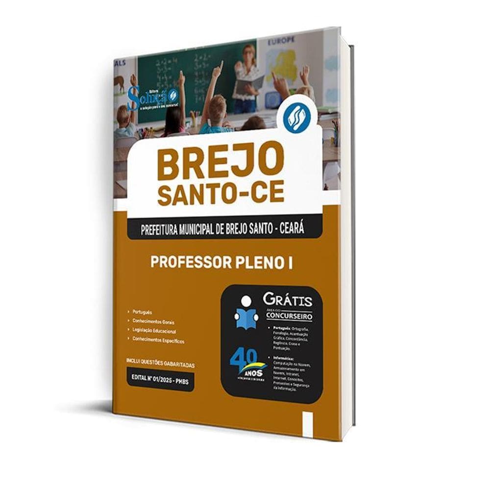 Apostila Prefeitura Brejo Santo Ce 2025 - Professor Pleno I