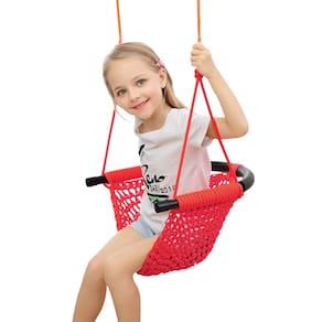 Tree Swing Seat Hi-Na Kids para crianças em ambientes internos/externos (vermelho)