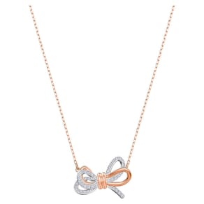 Colar Swarovski Lifelong Bow com pingente feminino com cristal branco