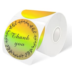 Adesivos de etiqueta térmica Yeachlaing 3 Circle Holographic Gold