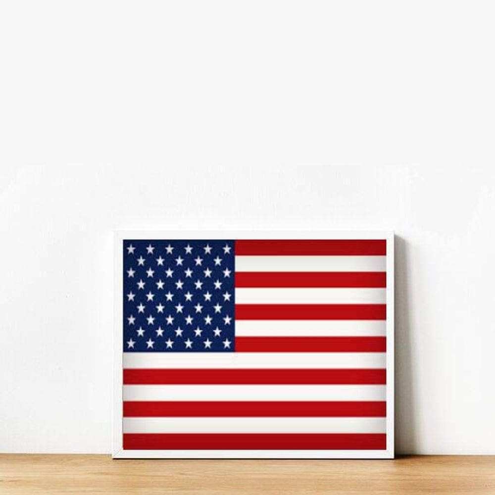 Quadro Bandeira Estados Unidos 33X24Cm