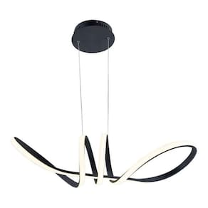 Lustre Pendente Led Infinito Preto Tecnologia Switch