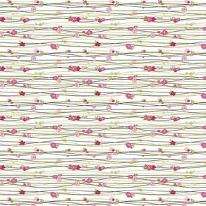 Papel De Parede Linhas Flores Rosas Adesivo Sala Quarto