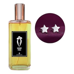 Perfume Feminino Madame Paris + Brinco Prata Estrela