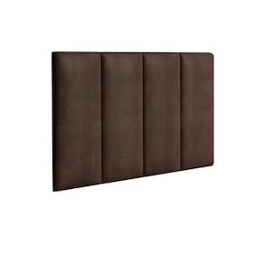 Cabeceira Marrom Sued Estofada Solteiro 0,90Cm Pérola Quarto