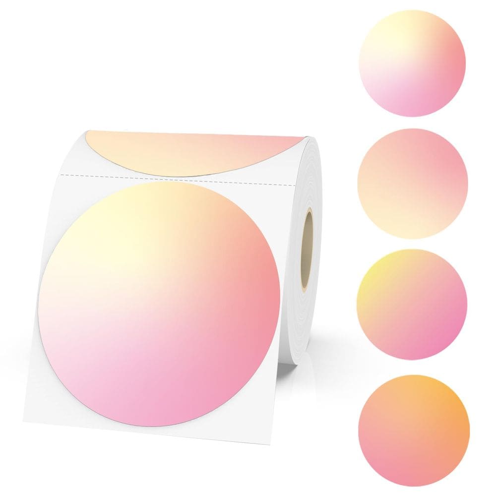 Etiquetas adesivas térmicas Yeachlaing 7,62 cm rosa redondas 410 Labe