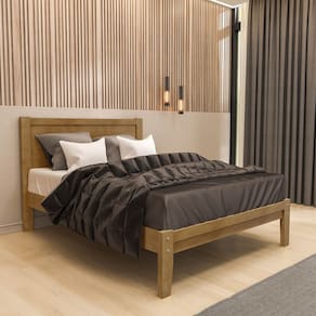Cama Casal Queen 169cm x 206cm Prata Freijó Madeira Pinus - Finestra