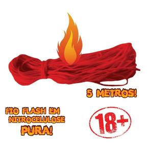 Cordao Fio Flash Premium Colorido 5 Metros, Panda Magic Cor Vermelho