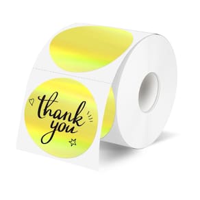 Adesivos de etiquetas térmicas Yegawen 2 Circle Holographic Yellow