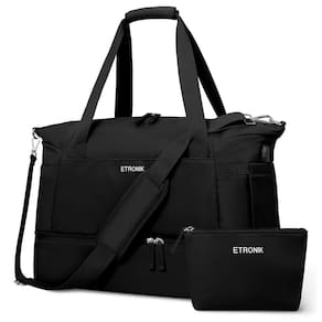 Bolsa de ginástica ETRONIK para mulheres 47L com compartimento para sapatos preta