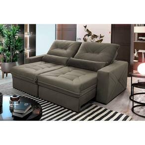 Sofá Retrátil Reclinável Sevilha 2,30m Suede Velut Tabaco Molas Ensacadas - King House