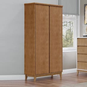 Guarda-Roupa Multiuso 2 Portas com Espelhos 5 Prateleiras Prata Freijó Madeira Pinus com MDF - Finestra