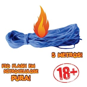 Cordao Fio Flash Premium Colorido 5 Metros, Panda Magic Cor Azul
