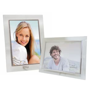 Conjunto Porta Retrato Vidro Reto Prime Borda Prata 15x20 Vertical e Horizontal – Tuut