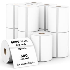 Etiqueta térmica Labelebal 4x3 (101 mm x 76 mm) para Zebra & Rollo