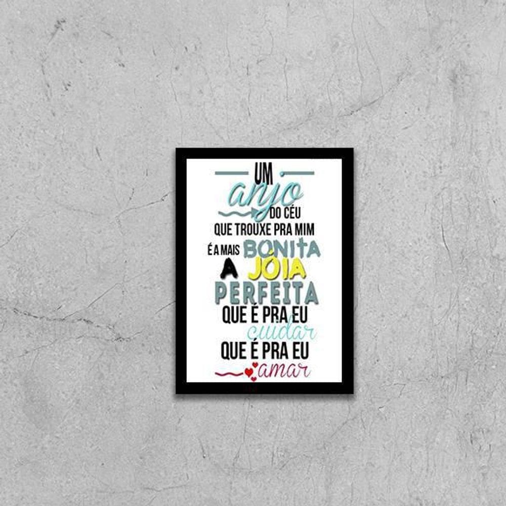 Quadro Música Um Anjo Do Céu 24X18Cm