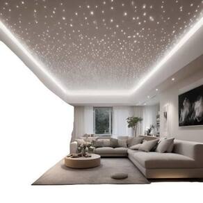 Kit Branco 200 Fibra Ótica Iluminação Teto Luz Ambiente