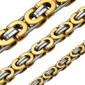 Colar ChainsHouse Corrente bizantina plana em ouro 18k para homens