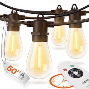 Complemento de luzes de corda LED para exterior de 15 m com controle de temporizador IP65