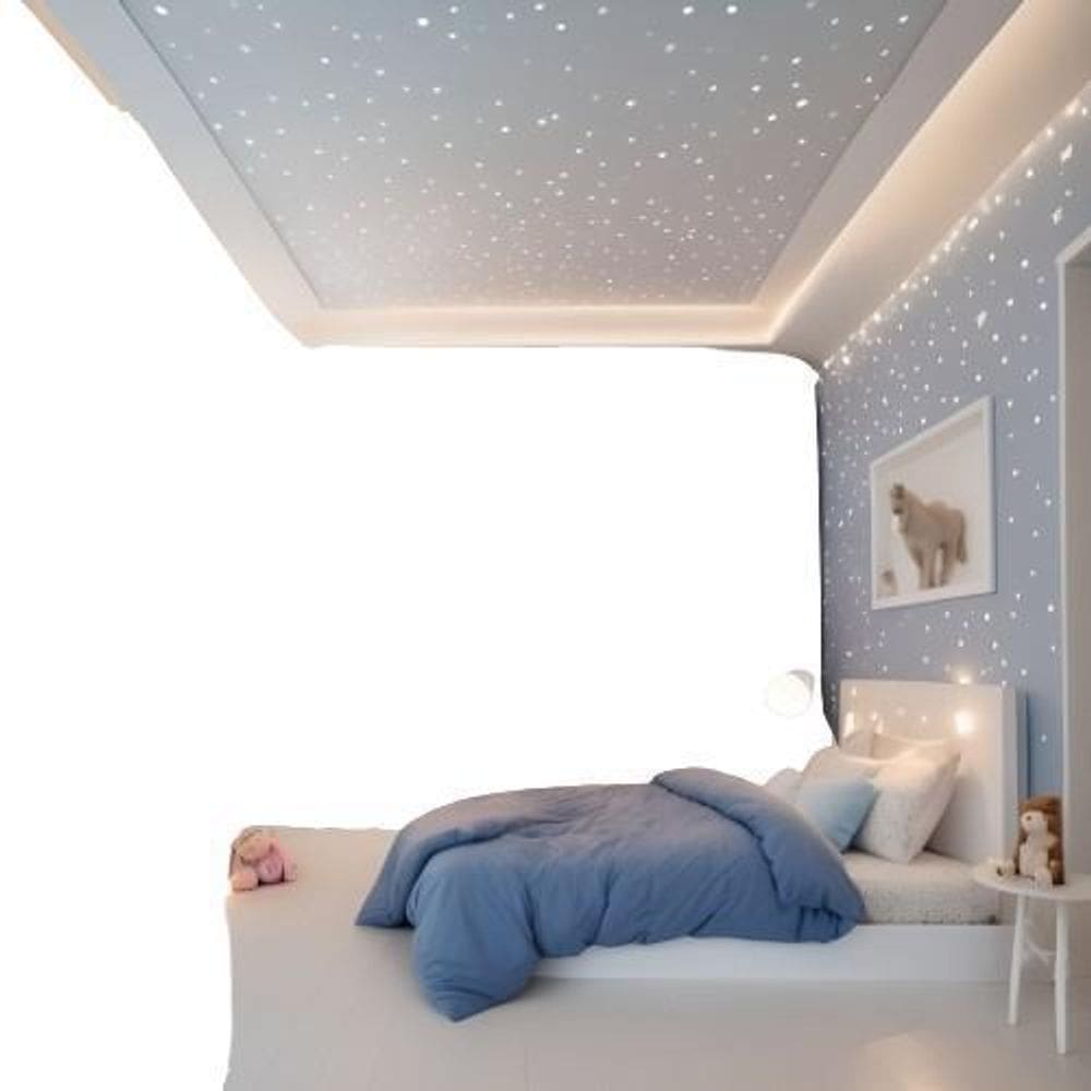 Céu Estrelado Led Kit Fibra Ótica Iluminação Bebê 100 Pontos