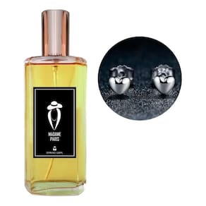 Perfume Feminino Madame Paris + Brinco Prata Coração