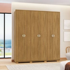 Guarda-Roupa Igaratá 6 Portas 4 Gavetas Natural - Pnr Móveis