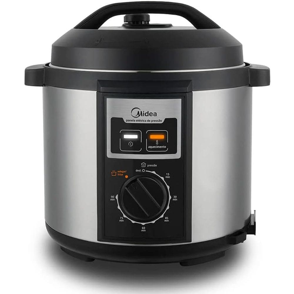 Panela de Pressão MECANICA 6L InoX Preto/Prata Midea