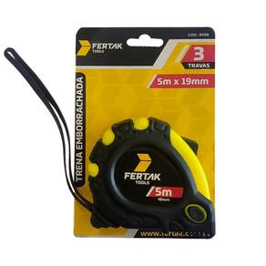 Trena de Medição Profissional Emborrachada 5mx25mm Presilha para cinto Fertak