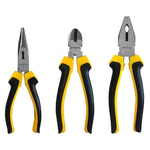 Kit 3 Alicates Hobby Polido 8" 6" Cabo Emborrachado Aço Carbono Fertak