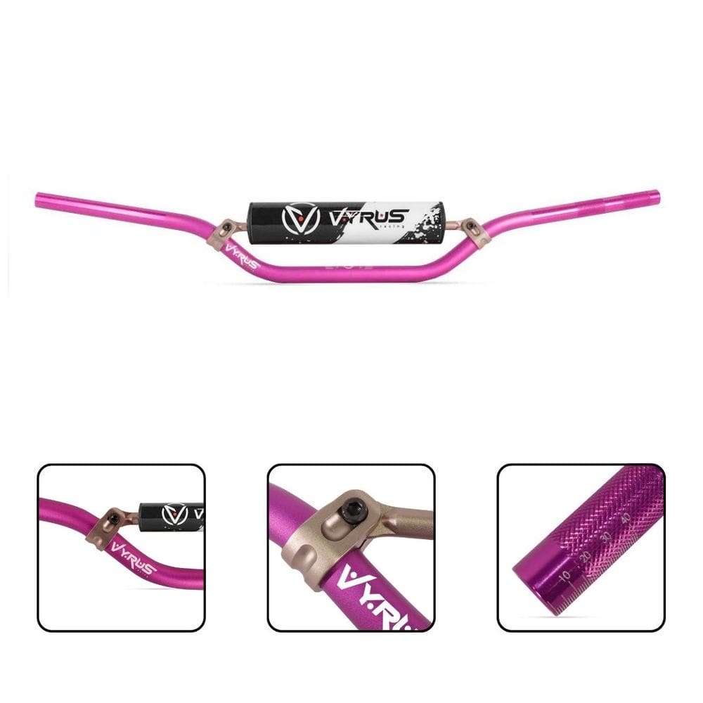 Guidão Vyrus 22mm Cross Bar C/ Barra Protetor Espuma Trilha Motocross