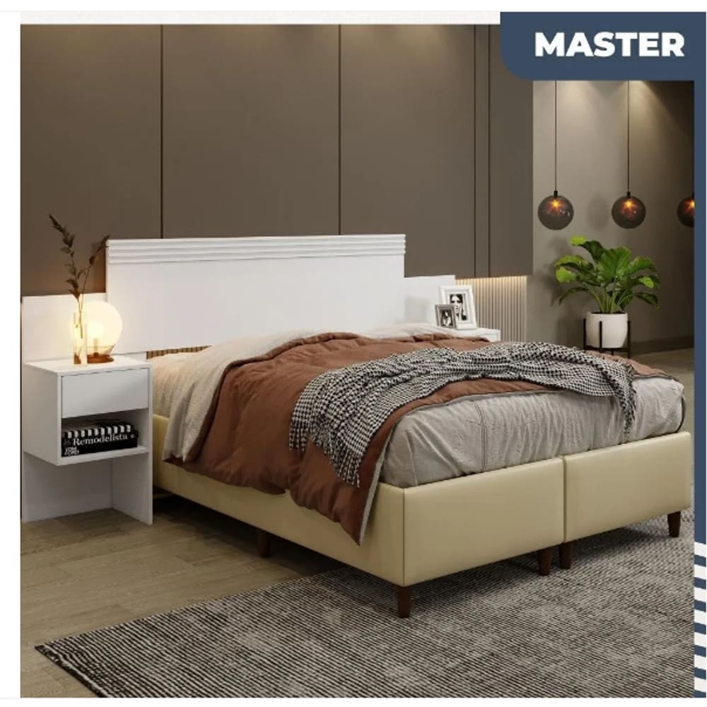 Cabeceira Extensiva Master Casal Queen Benetil Móveis - Branco