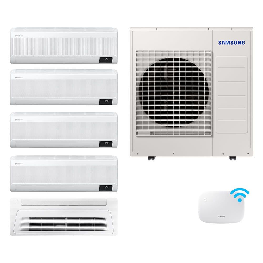 Penta-Split Samsung WindFree 34.000 BTUs (1x22000 - 4x9000) Quente/Frio com WiFi