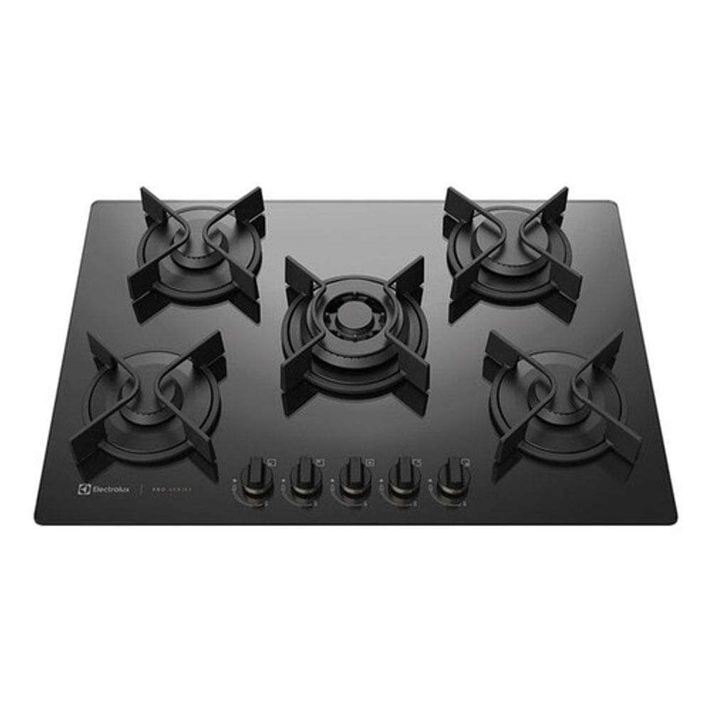 Cooktop A Gas Vidro E Ferro Pro 5 Bocas 52x75cm - Electrolux