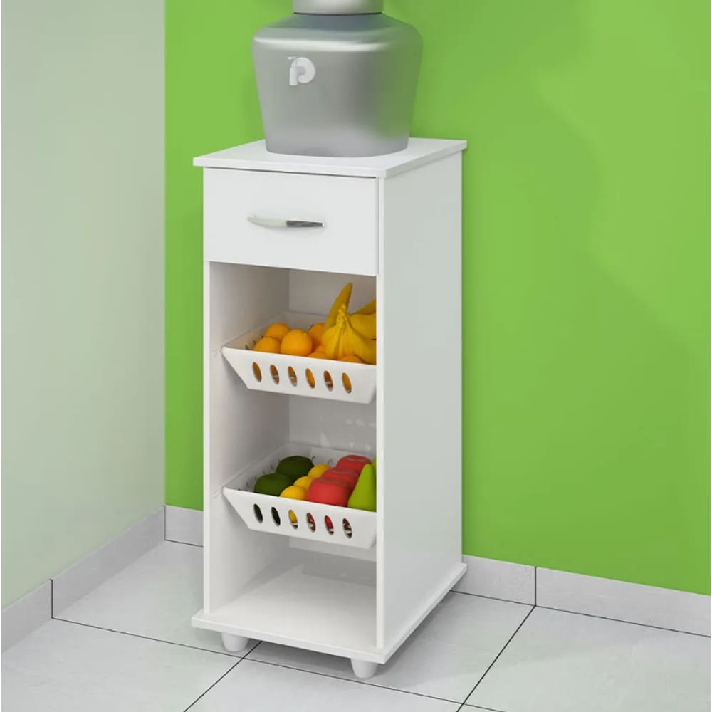 Armário Multiuso Fruteira com 1 Gaveta Benetil Móveis - Branco