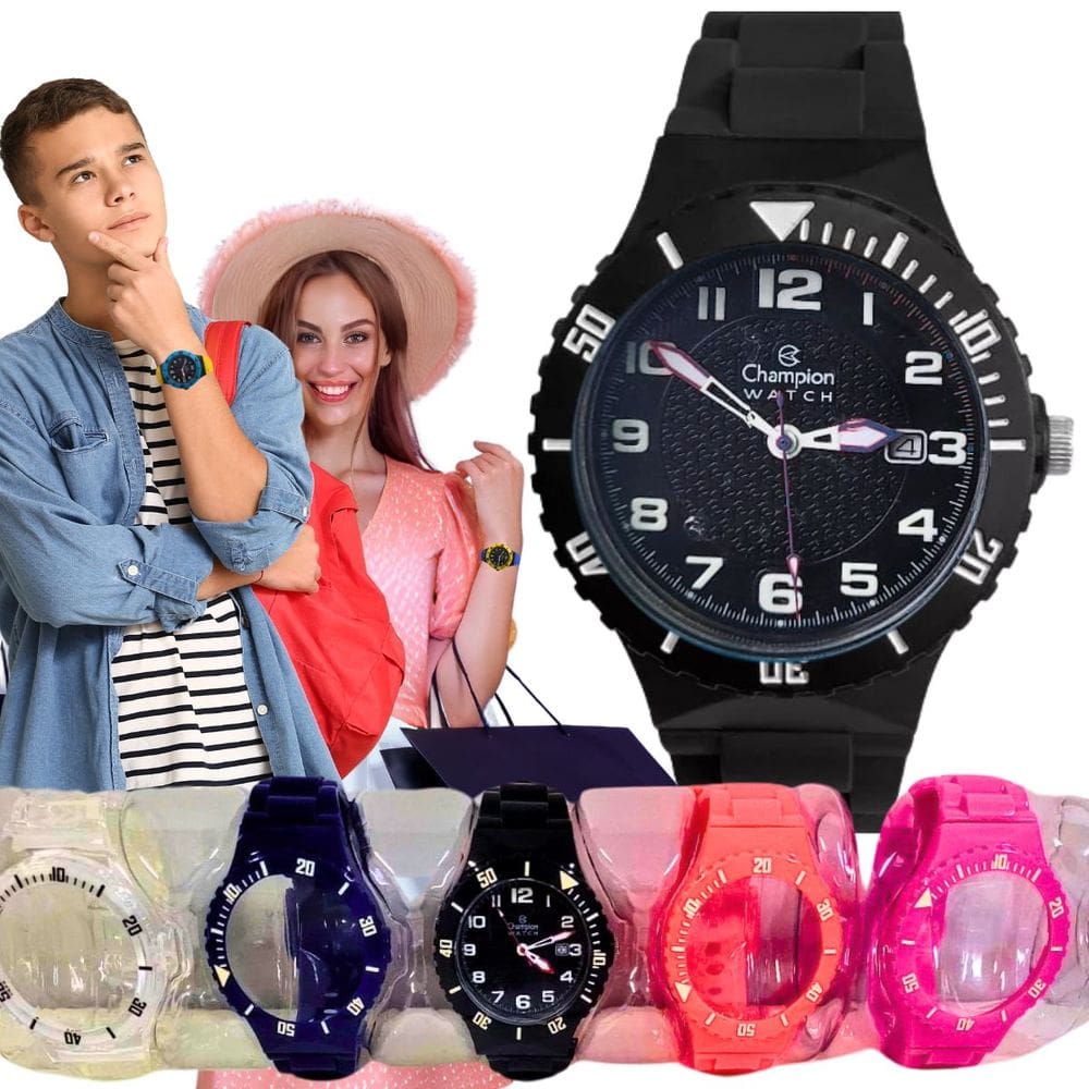 Relógio de Pulso Champion Troca Pulseira Feminino Masculino Analógico Esportivo CP30119X - G