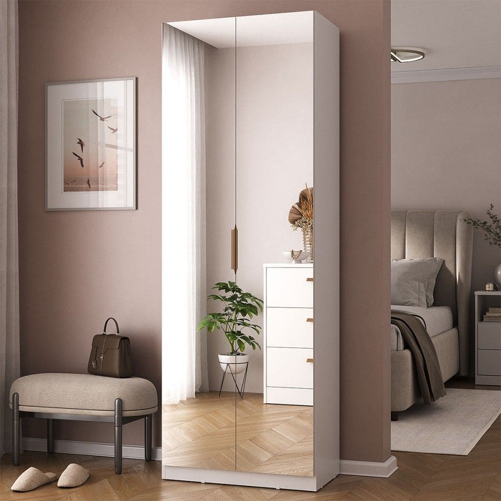 Sapateira Sublime 2 Portas com Espelho 100% Mdf Branca - Mambel