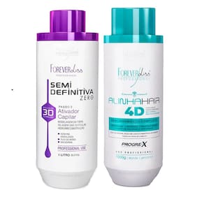 Kit Progressiva 3D e AlinhaHair 4D Forever Liss 1L