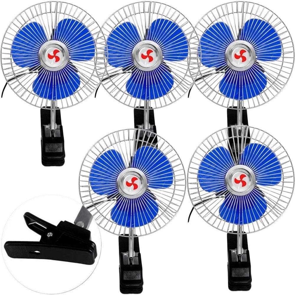 Kit 5 Mini Ventilador Veicular Carro Caminhão ônibus De 15cm