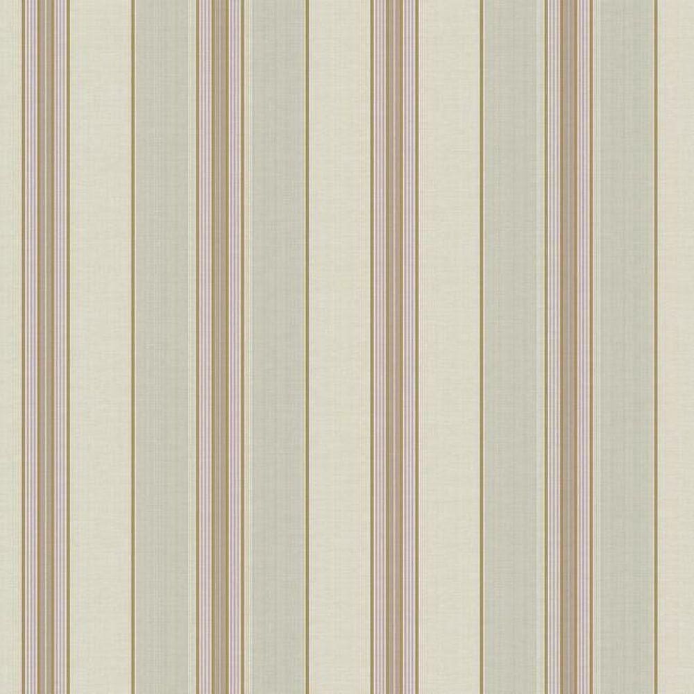 Papel De Parede Waverly Stripes Lovers Lane Bege-lilás Wa7780 - Rolo 10m X 0,52m