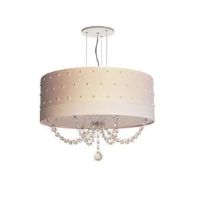 Luminária Pendente Com Pérolas E Cristal 50X15
