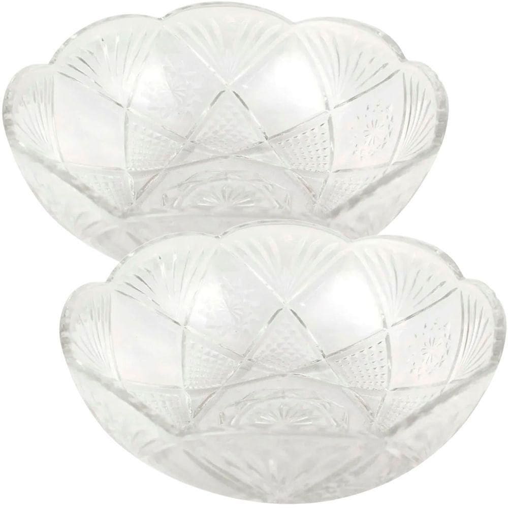 Kit 6 Saladeira Redonda Bowl Vidro Transparente 2,5l 23,5cm