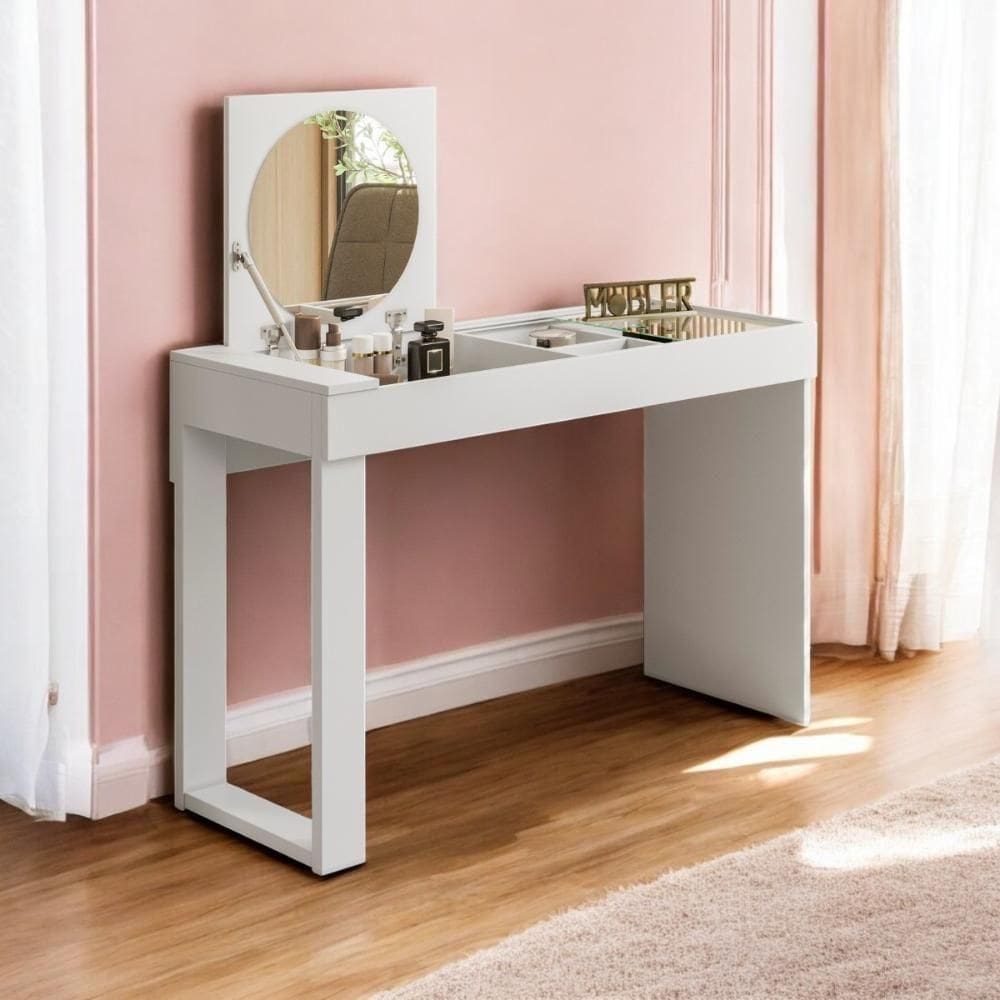 Toucador Com Espelho Giacomo Branco Fosco