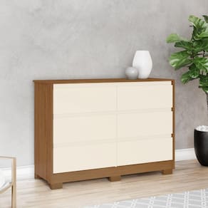 Cômoda 6 Gavetas Chanfradas Ravenna Nature Off White